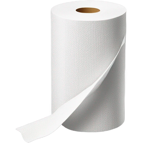 one textured paper towel roll vertically standing no face emoji