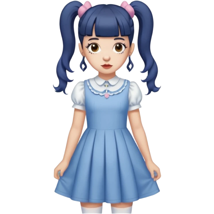 Melanie Martinez with split her ponytails with the k-12 dress emoji