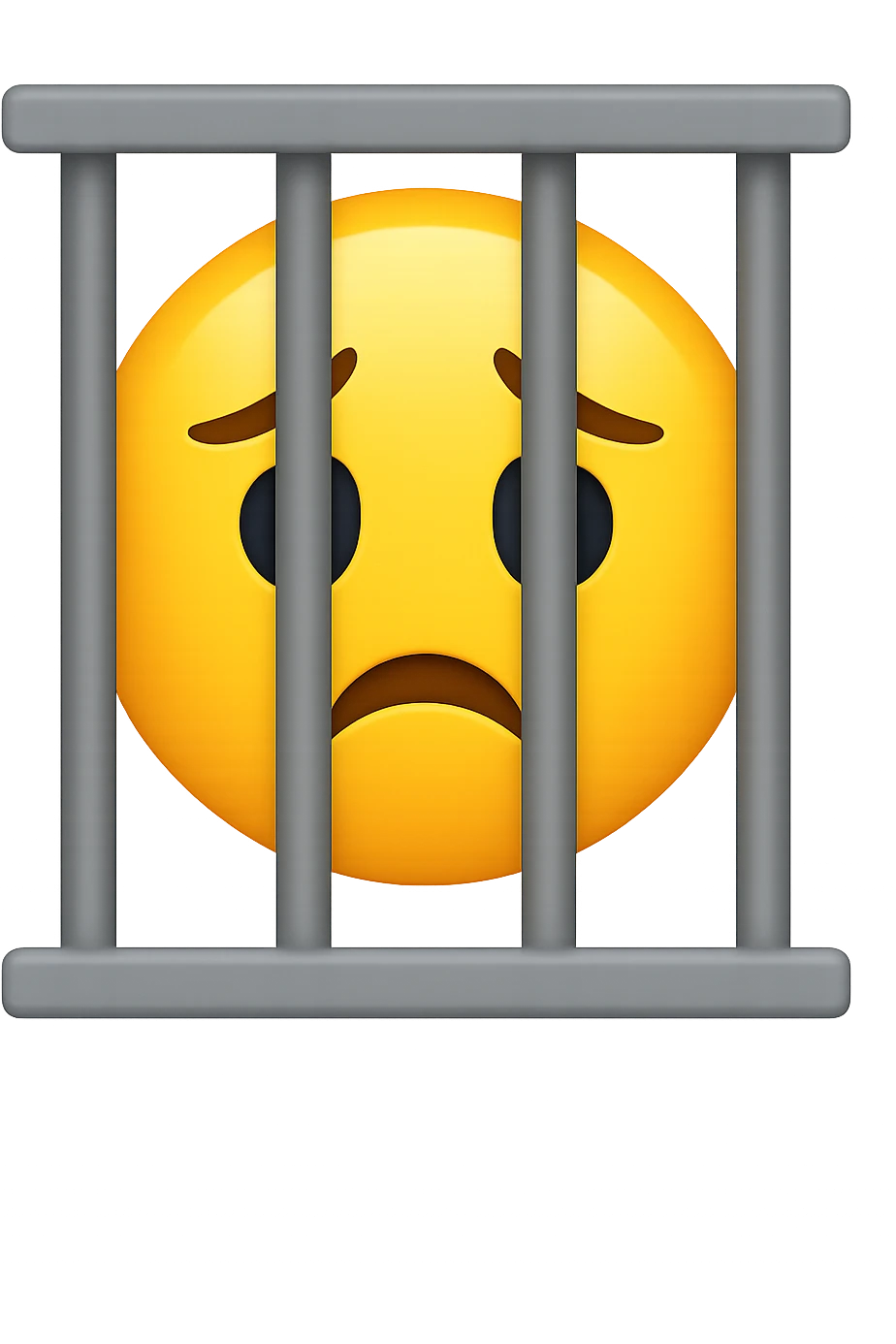 Disturbi alimentari visti come una gabbia stile emoji iphone. emoji