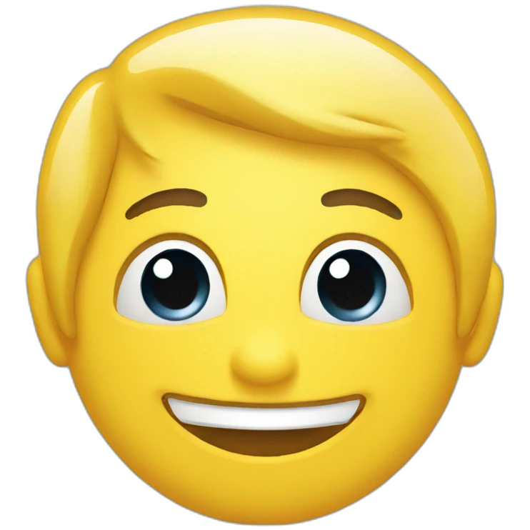 A [smile] emoji, the emoji is circular in shape, with a yellow background. emoji