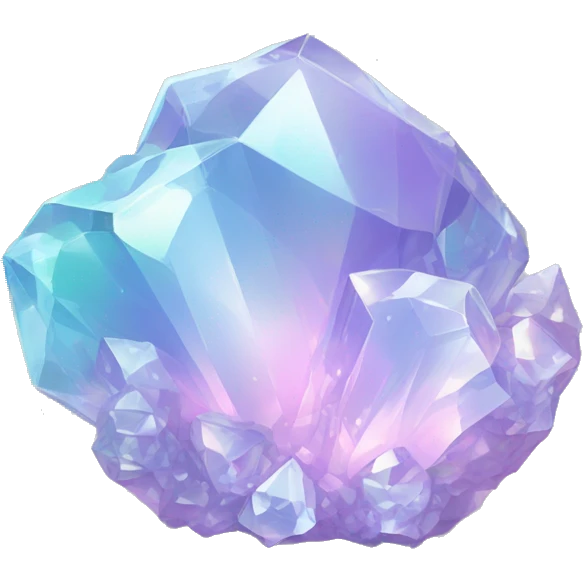Sparkly glossy Pastel iridescent glass crystal cluster emoji