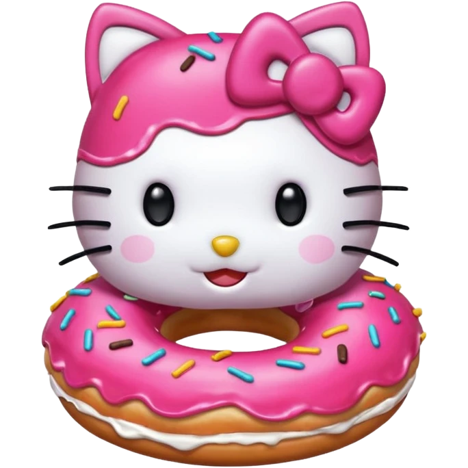 hello kitty eating a donut emoji