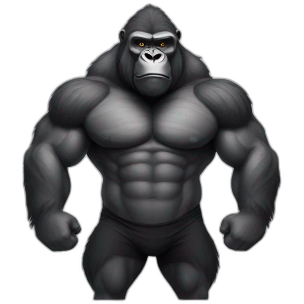 Strong gorilla who does fitness emoji