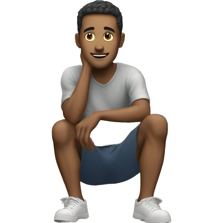 a man is sitting on the roof of a house emoji