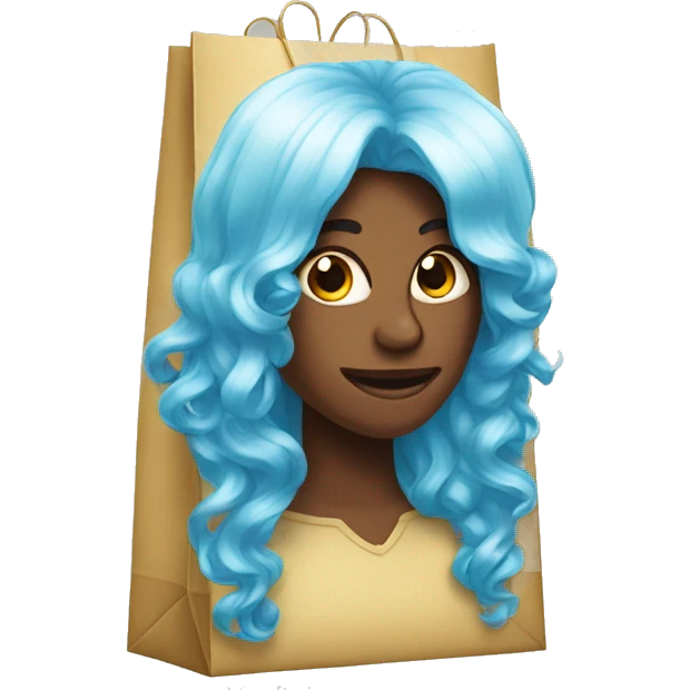 Wig in a gift bag  emoji