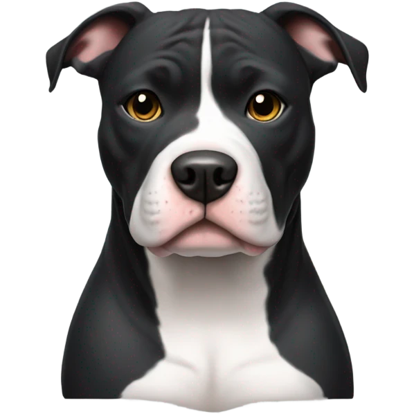 American pitbull terrier black and white dark eyes emoji
