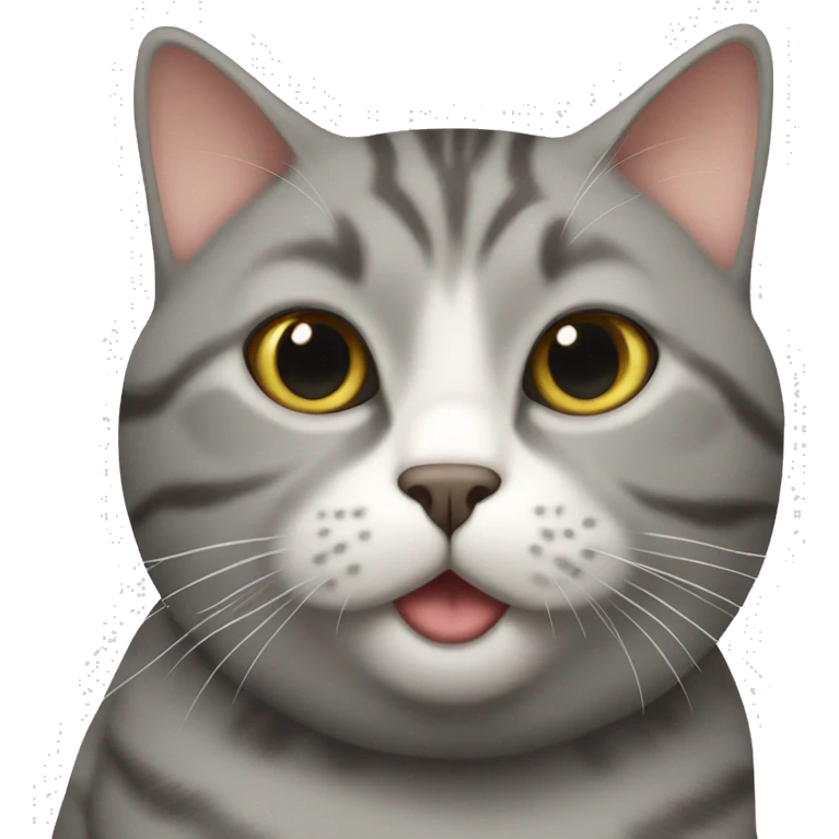 Fat grey tabby cat emoji