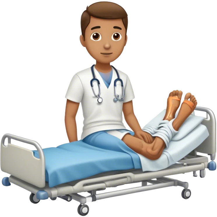 guy with a Broken leg in a hospital emoji