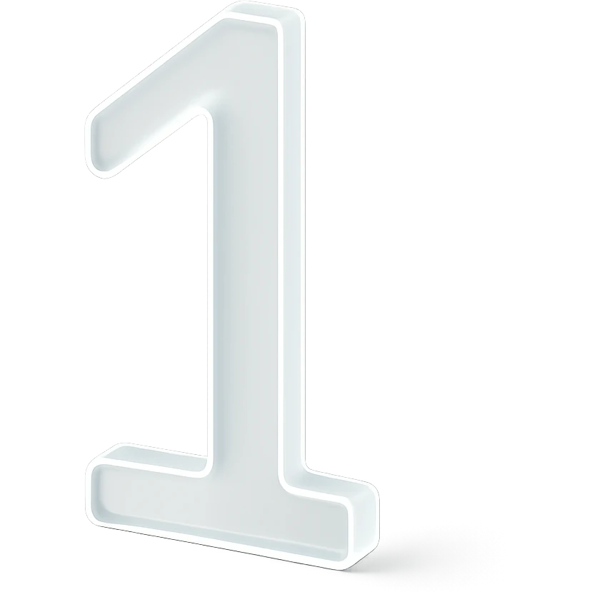 The number 1 in a thin font emoji