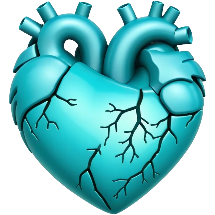 Turquoise heart and real notes inside heart emoji