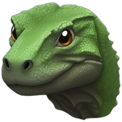 Komodo with beard emoji