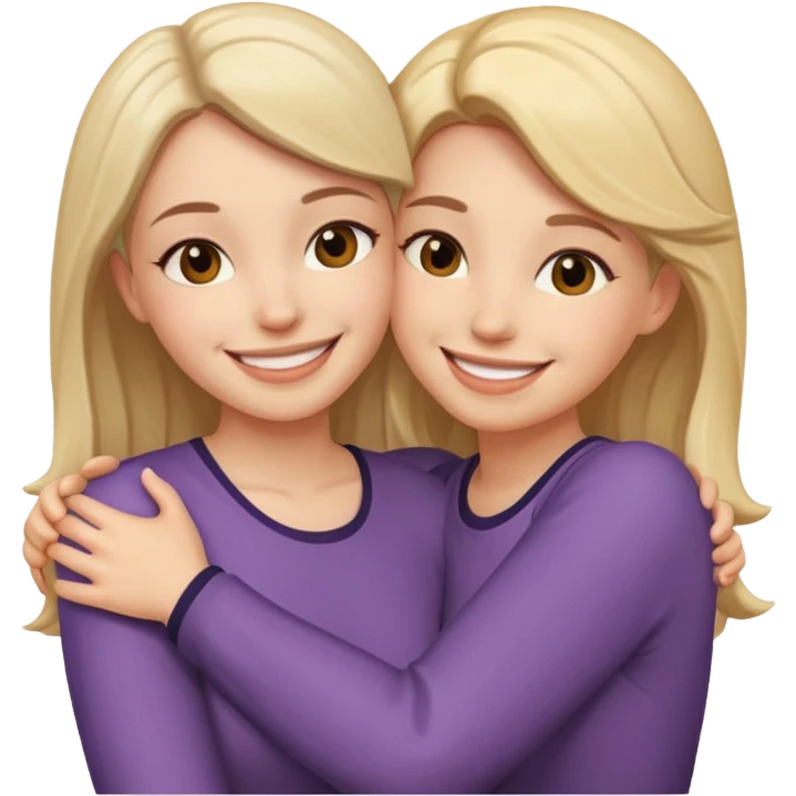 Two females hugging emoji