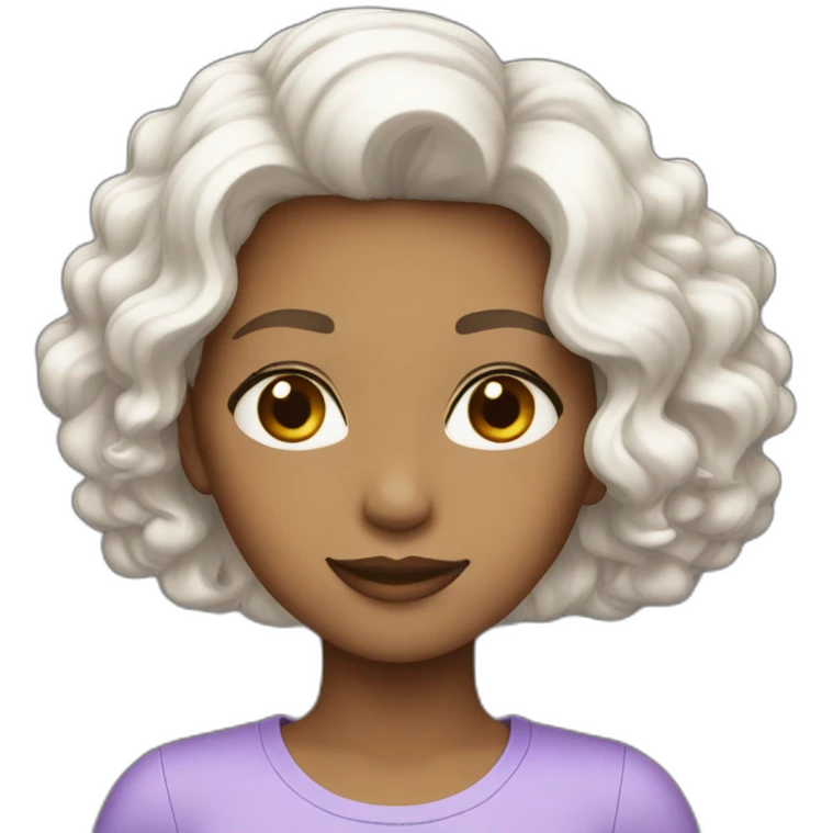 Femme cheveux violet peau blanche emoji