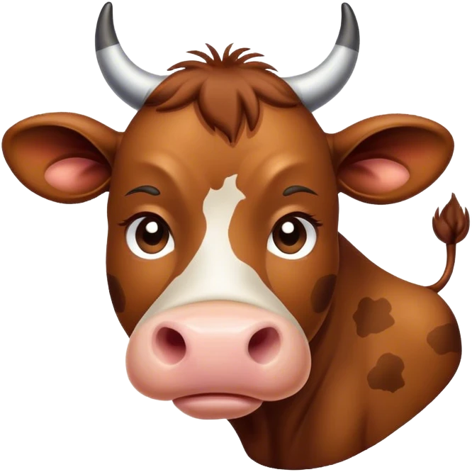 Sad big back cow emoji