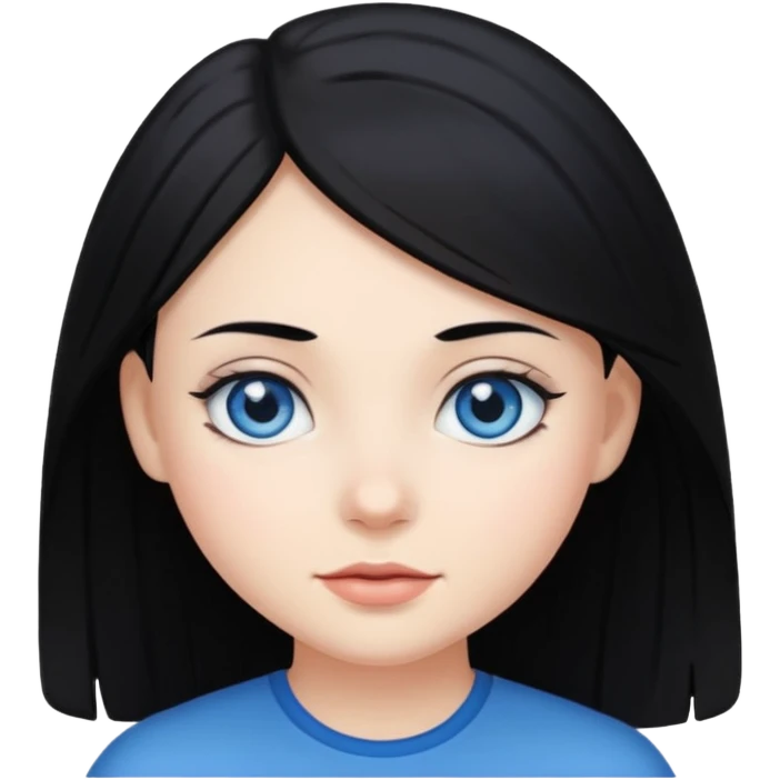 Girl with black hair and blue eyes emoji