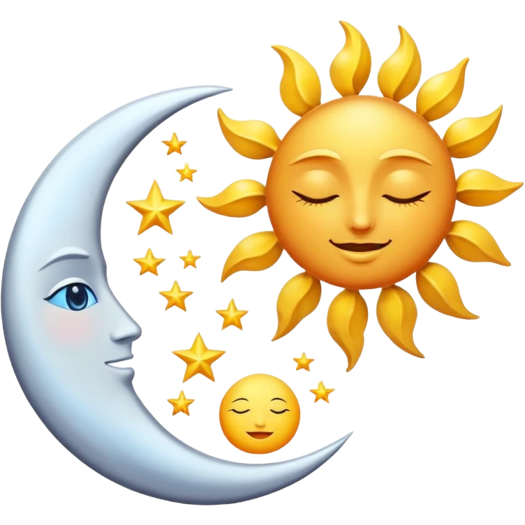 The sun and the moon dancing emoji