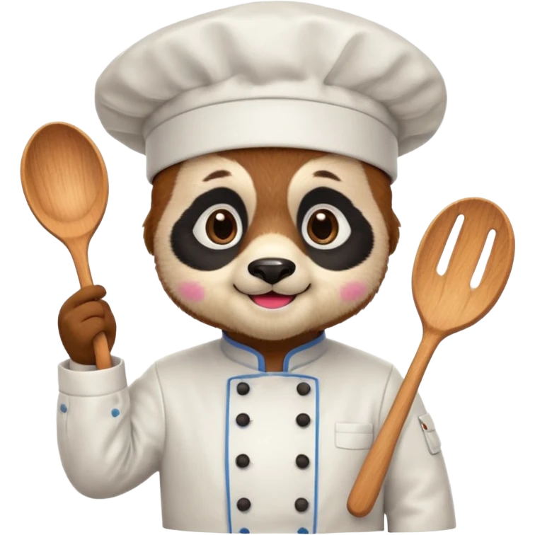 chef panda colorful chef costume emoji