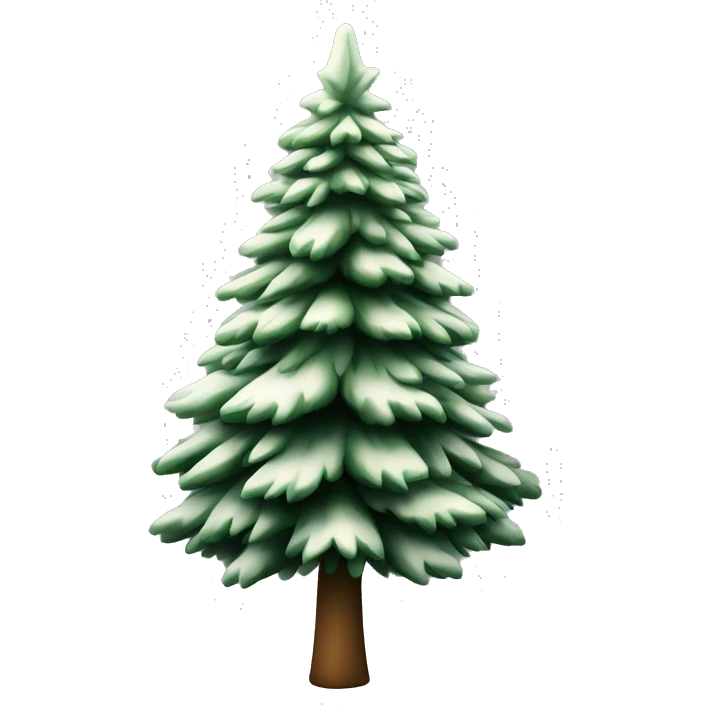  actual white fir christmas tree isolated.  emoji