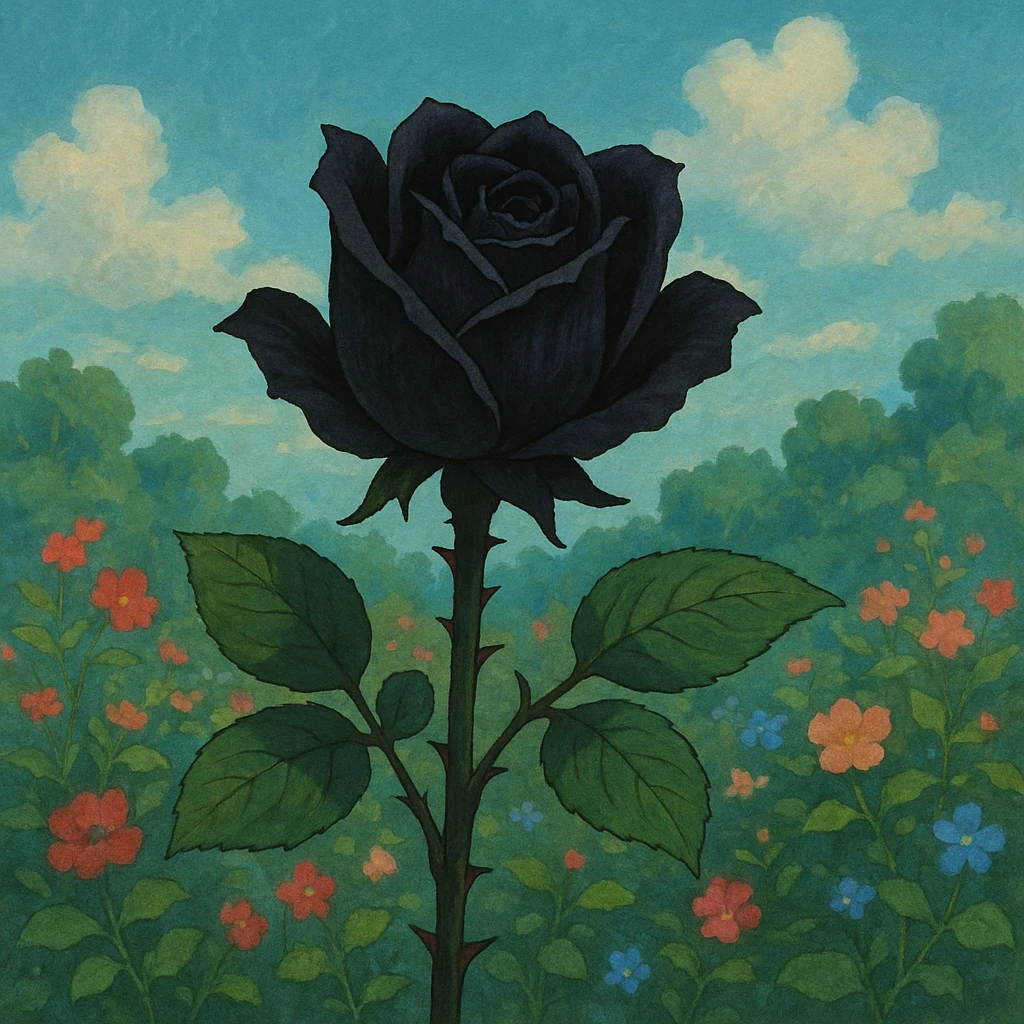 gothic flower in ghibli style emoji