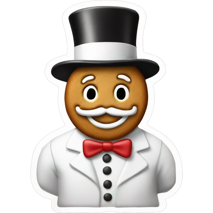 The monopoly man as a gingerbread cookie  emoji