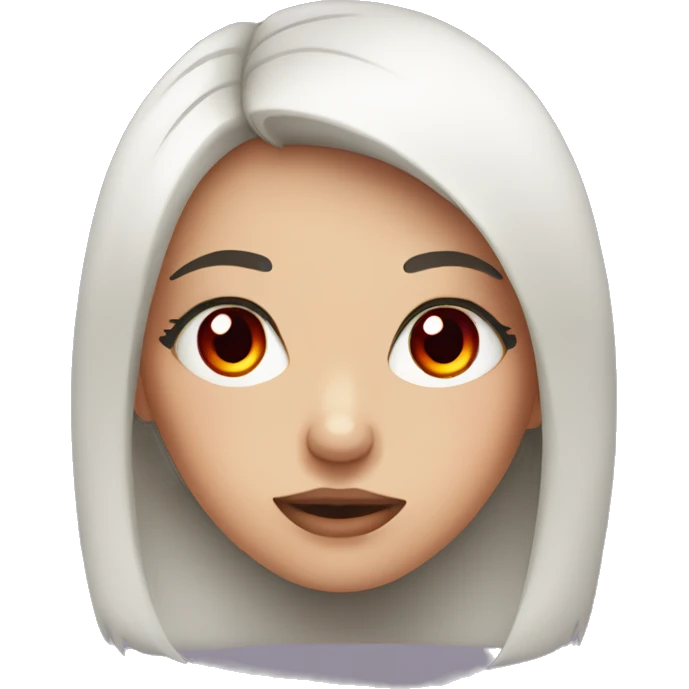 Cute girl with red eyes and long lashes emoji