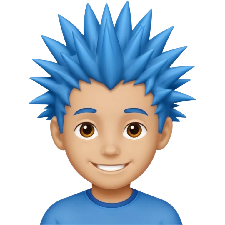 blue spiky haired kid  emoji