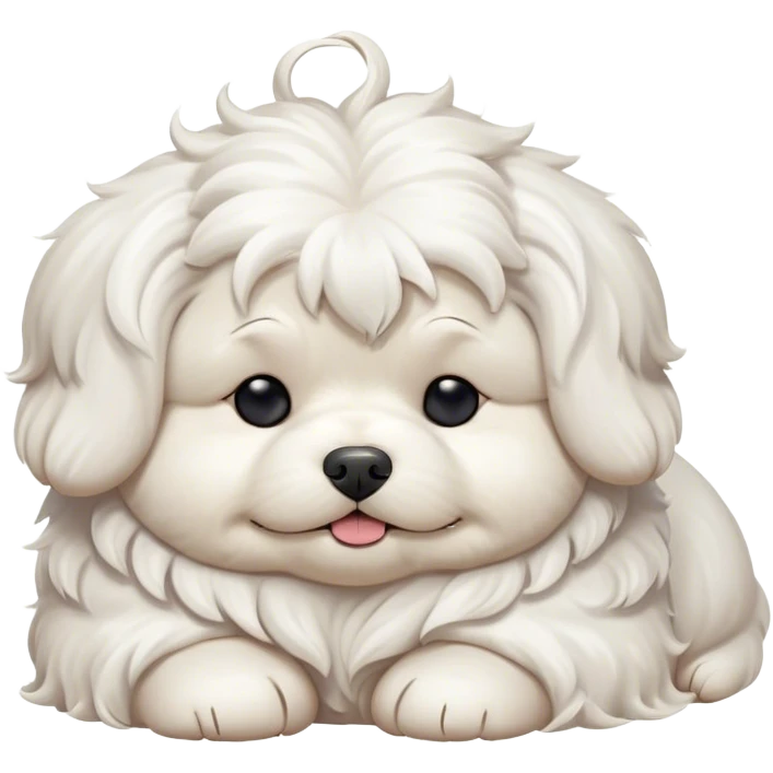 Cinematic Meme-Worthy Chubby Sleeping Wavy-Haired Maltese dog Portrait Emoji, Head resting peacefully with a contented smile, featuring a delightfully chubby build and a luxuriously soft, wavy-haired white coat, eyes shut in a serene nap, Simplified yet hilariously adorable features, highly detailed, glowing with a soft, drowsy light, high shine, relaxed and utterly lovable, stylized with an air of playful laziness, bright and endearing, soft glowing outline, capturing the essence of a comically sleepy companion, so meme-worthy it feels like it could instantly become the next viral sensation of adorable slumber! emoji