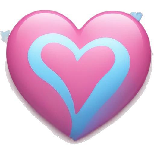 Heart pink with heart blue emoji