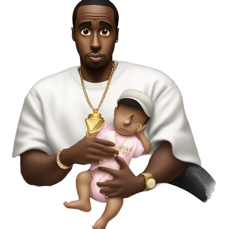 sean combs holding babyoil emoji