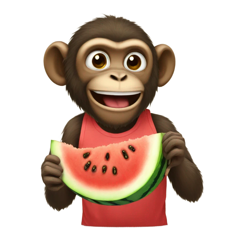 Monkey eating watermelon emoji