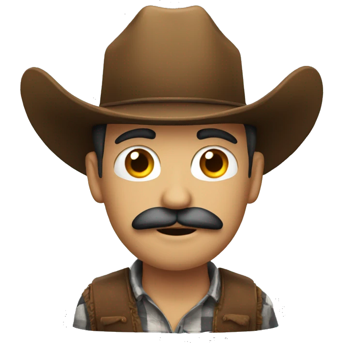 man with cowboy hat and moustache emoji