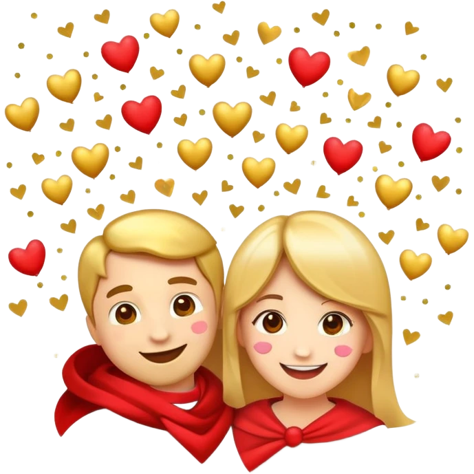 anniversary celebration emoji, festive, confetti, hearts, joyful, party atmosphere emoji