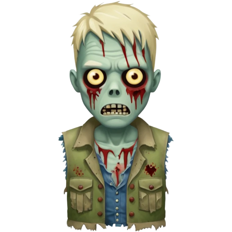 zombie in vest and shirt emoji