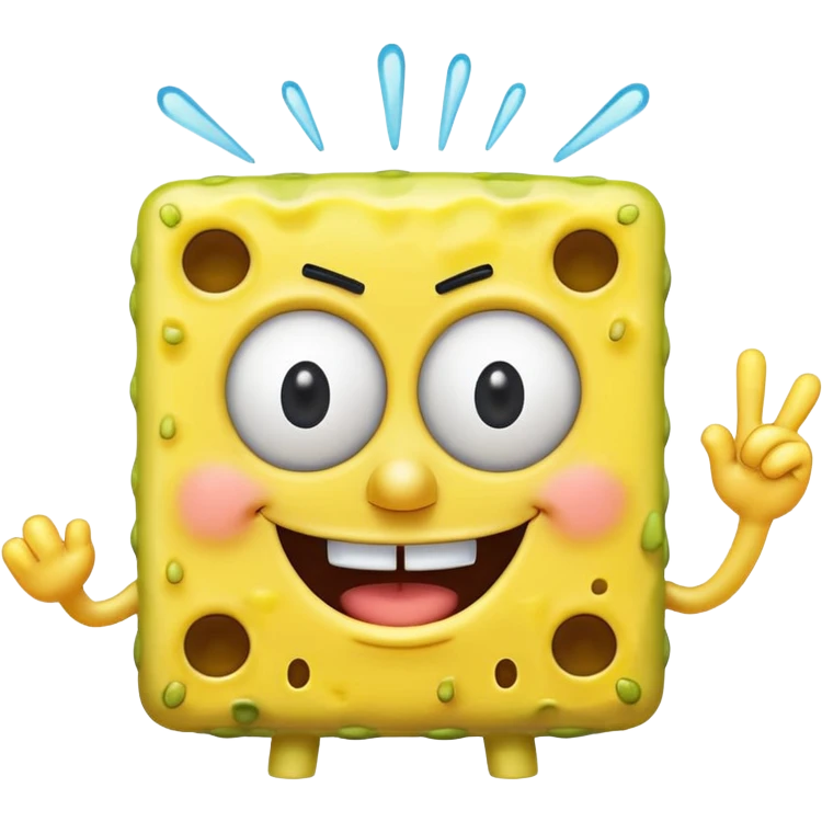 SpongeBob hitting the 67 emote emoji