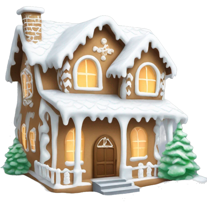 Cosy white gingerbread house  emoji