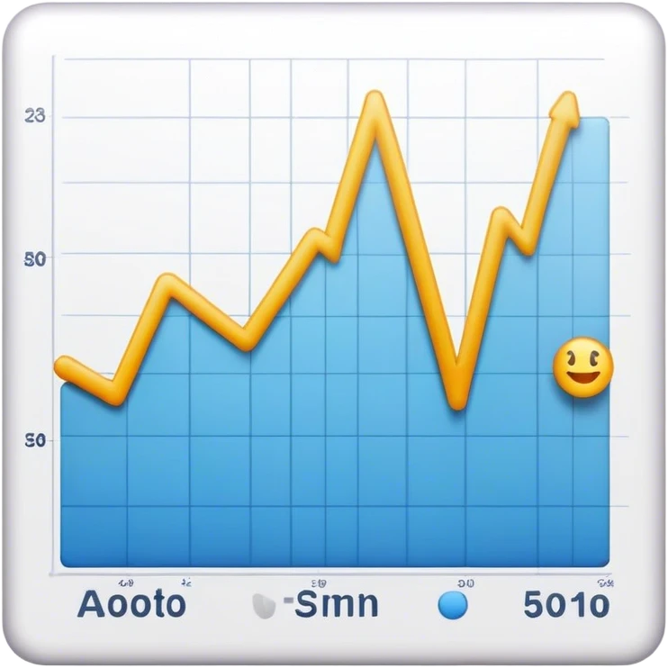 An emoji of a graph, but with smoother lines and a slight animation effect of growth emoji