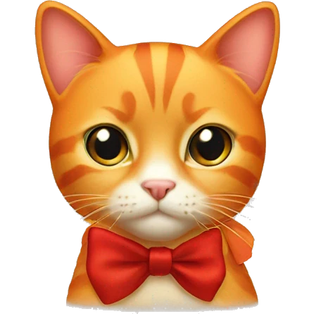 Orange cat with a red bow  emoji