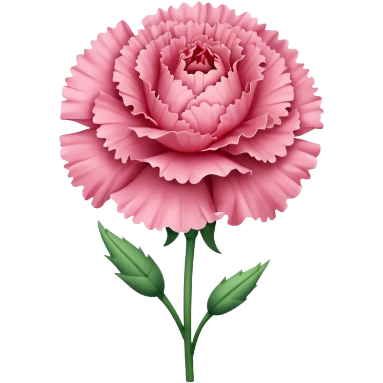 create a pink carnation flower with a stem emoji