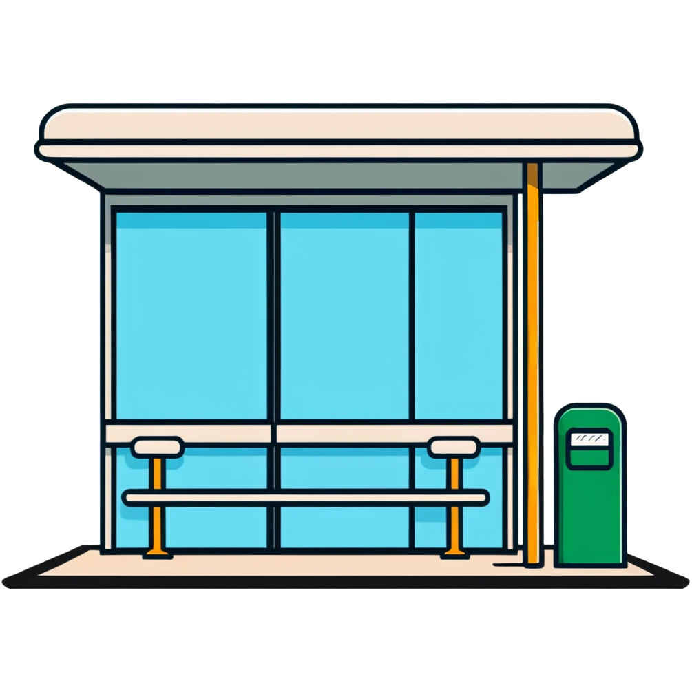 group of people standing at a bus stop emoji