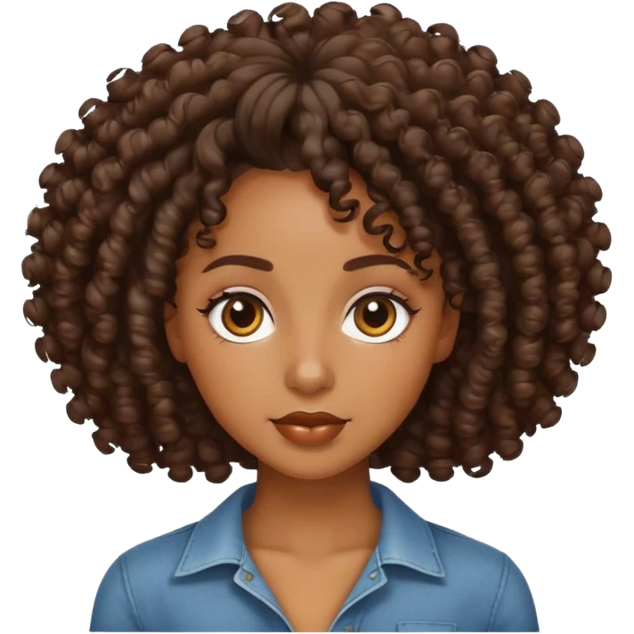 A black woman with curly hair  emoji