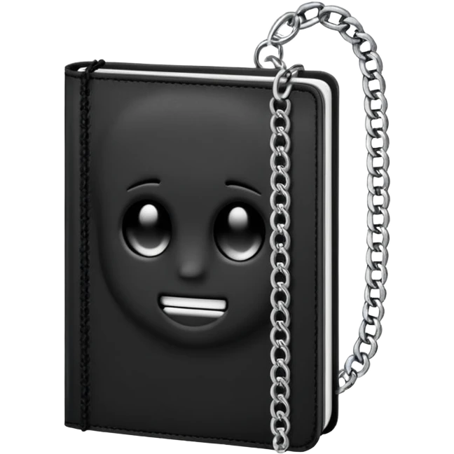 emo black notebook with a chain emoji