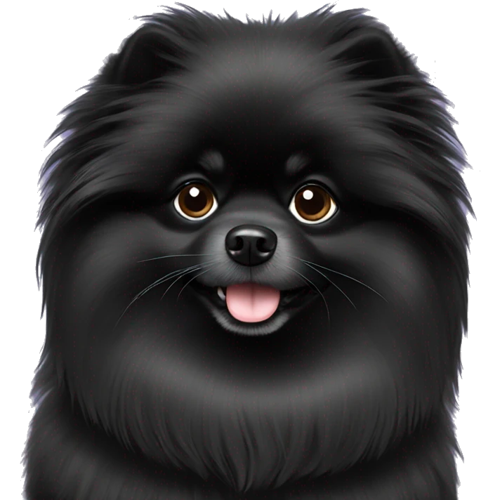 Long hair black Pomeranian  emoji