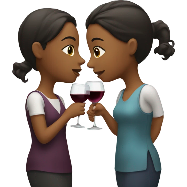 two girls drinking wine emoji