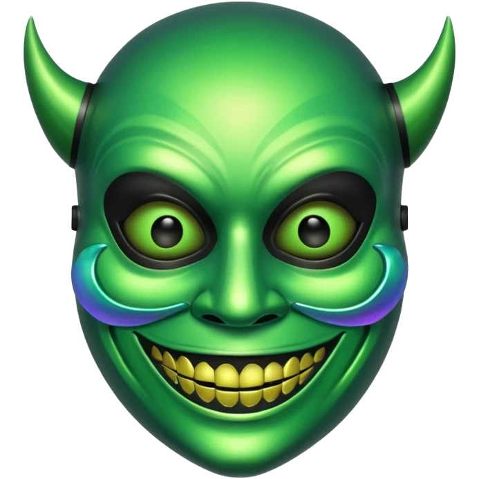 glitter green toxic mask emoji