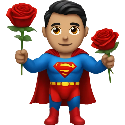 Superman holding a rose emoji