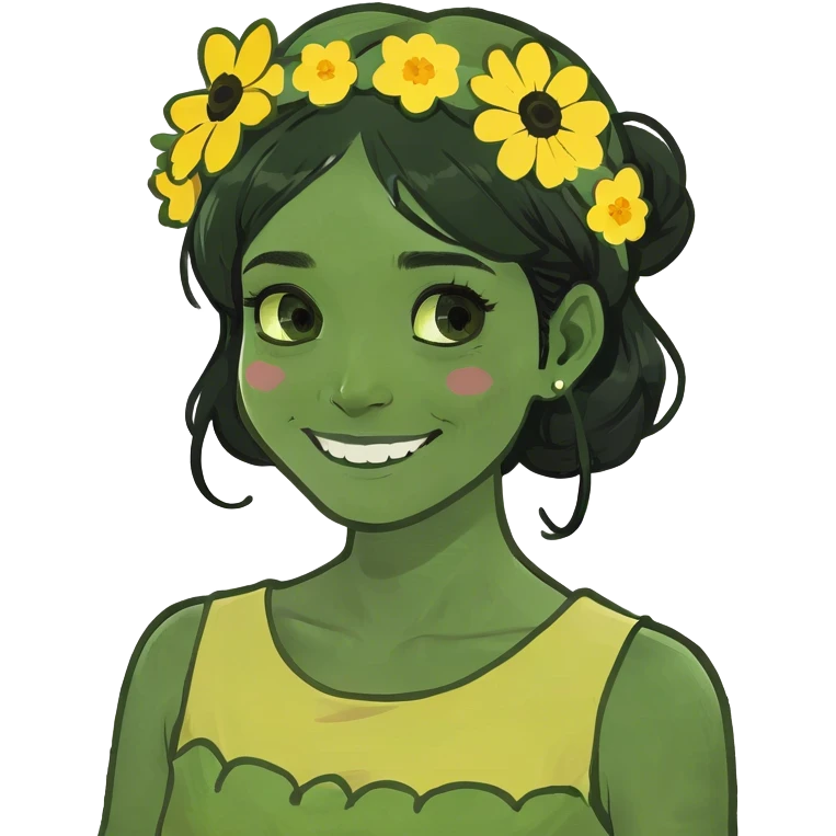 smiling girl with black hair emoji