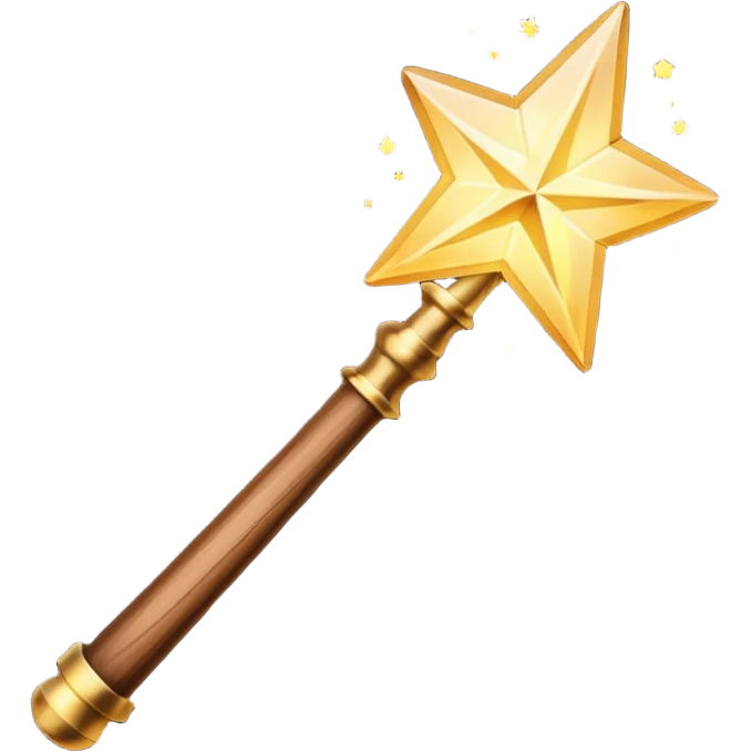 magic wand with glowing light  emoji
