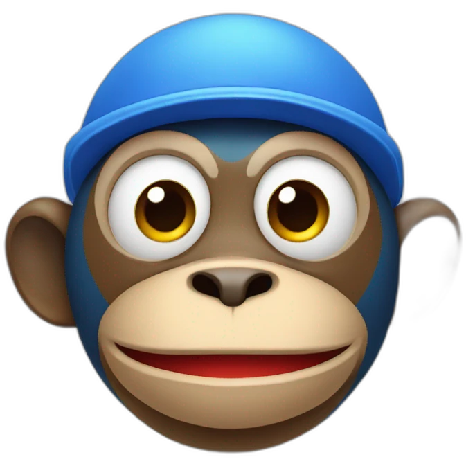  blue monkey with a red cap emoji