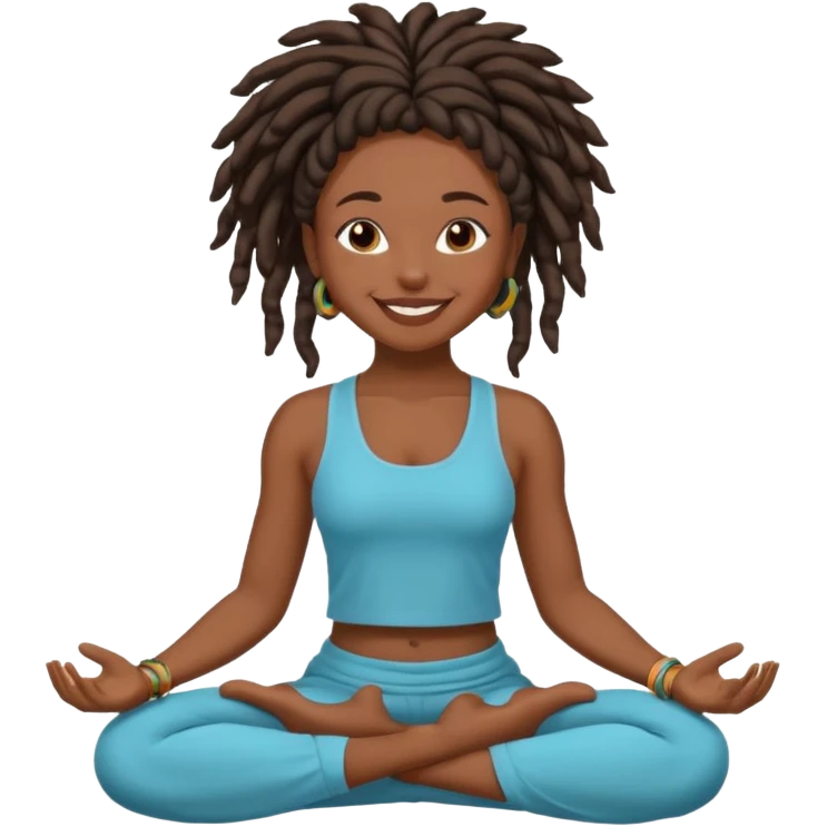 yoga black girl with locs  emoji
