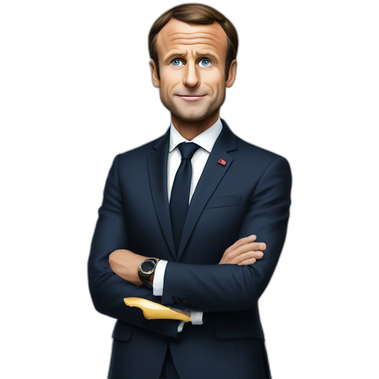 president macron pull out the tang emoji